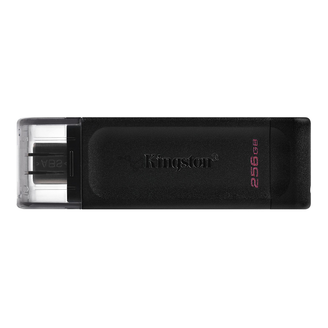 Kingston DataTraveler 70, USB-C, 256 GB, juoda - USB atmintinė