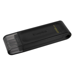 Kingston DataTraveler 70, USB-C, 256 GB, juoda - USB atmintinė