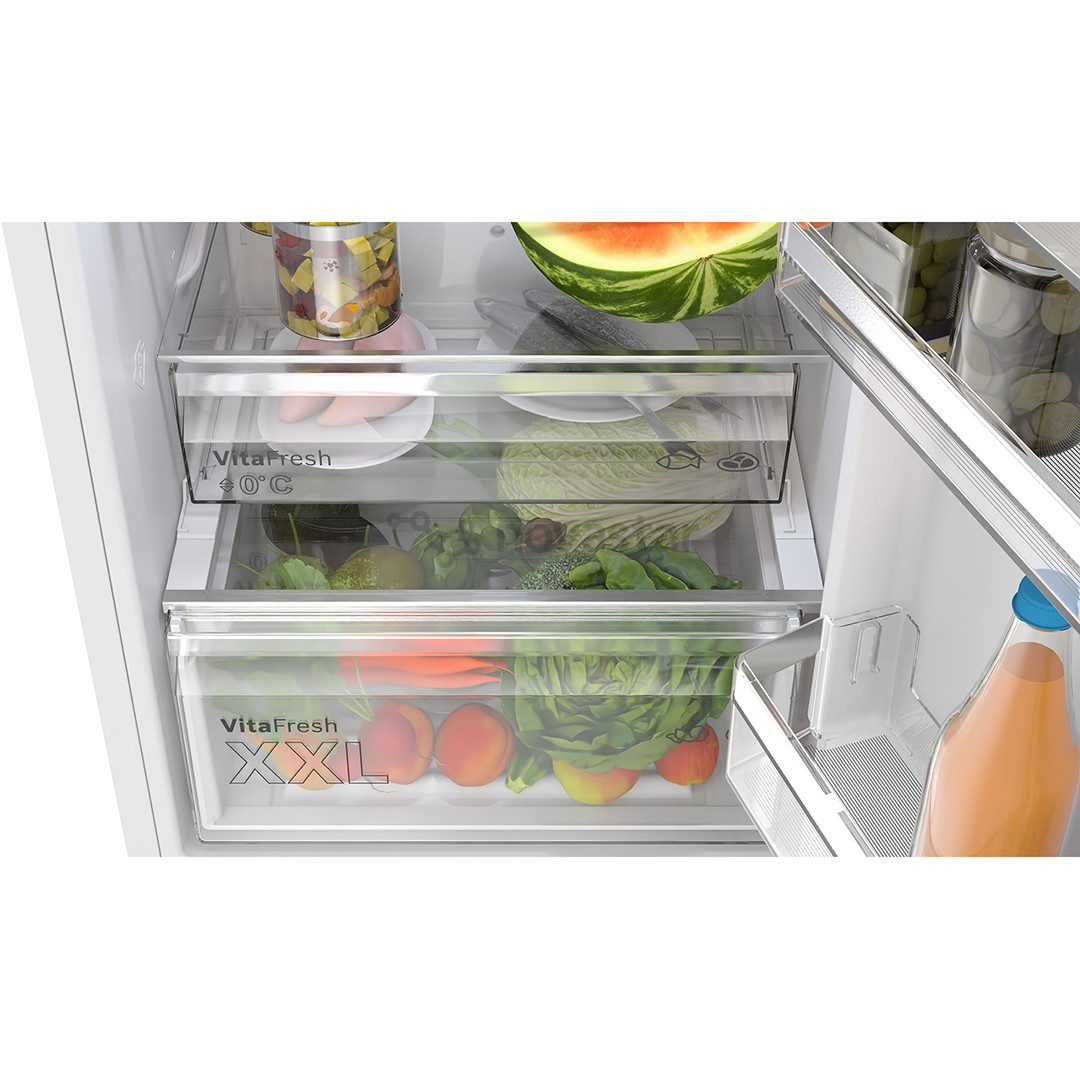 Bosch, Series 4, NoFrost, 321 L, aukštis 186 cm, baltas - Šaldytuvas