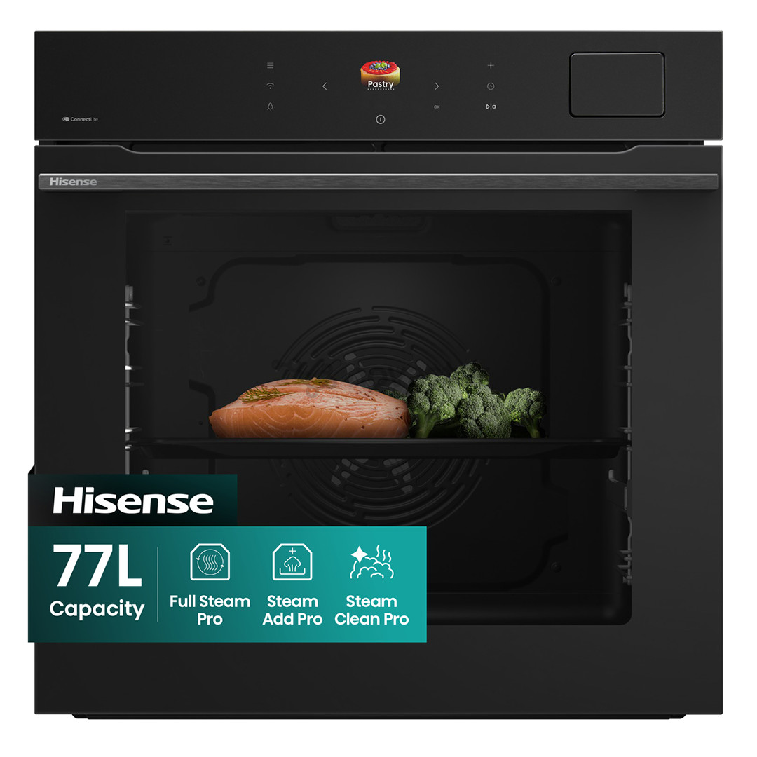 Hisense Hi8, 77 L, black - Built-in steam oven