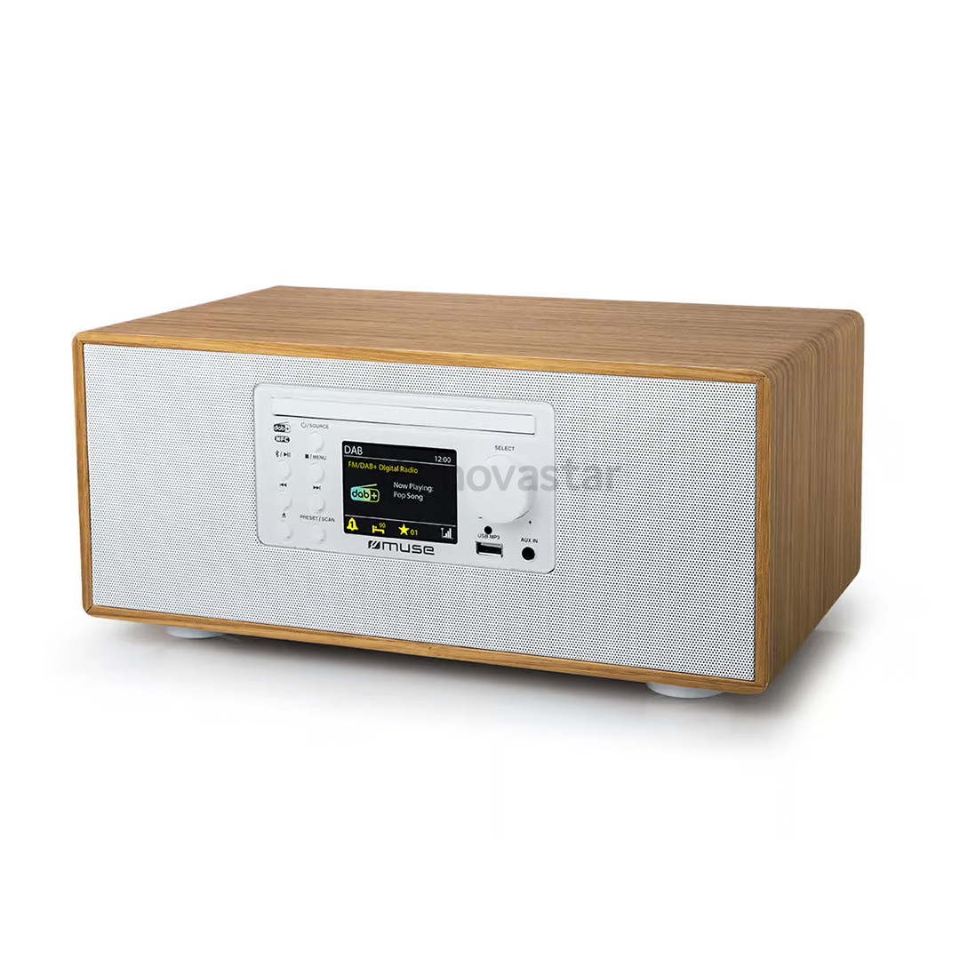 Muse M-695 DBTW, CD/FM/DAB+, коричневый/белый - Музыкальный центр