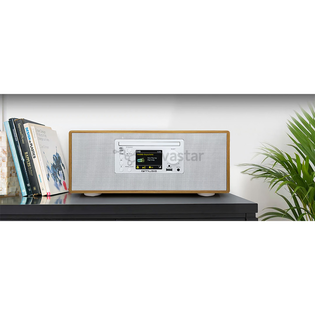 Muse M-695 DBTW, CD/FM/DAB+, коричневый/белый - Музыкальный центр