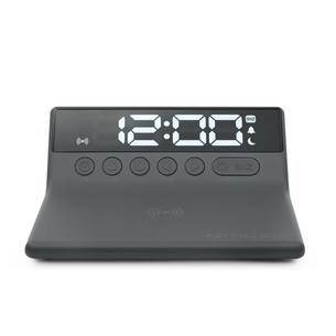 Muse M-168 WI, black - Wireless charger with alarm clock