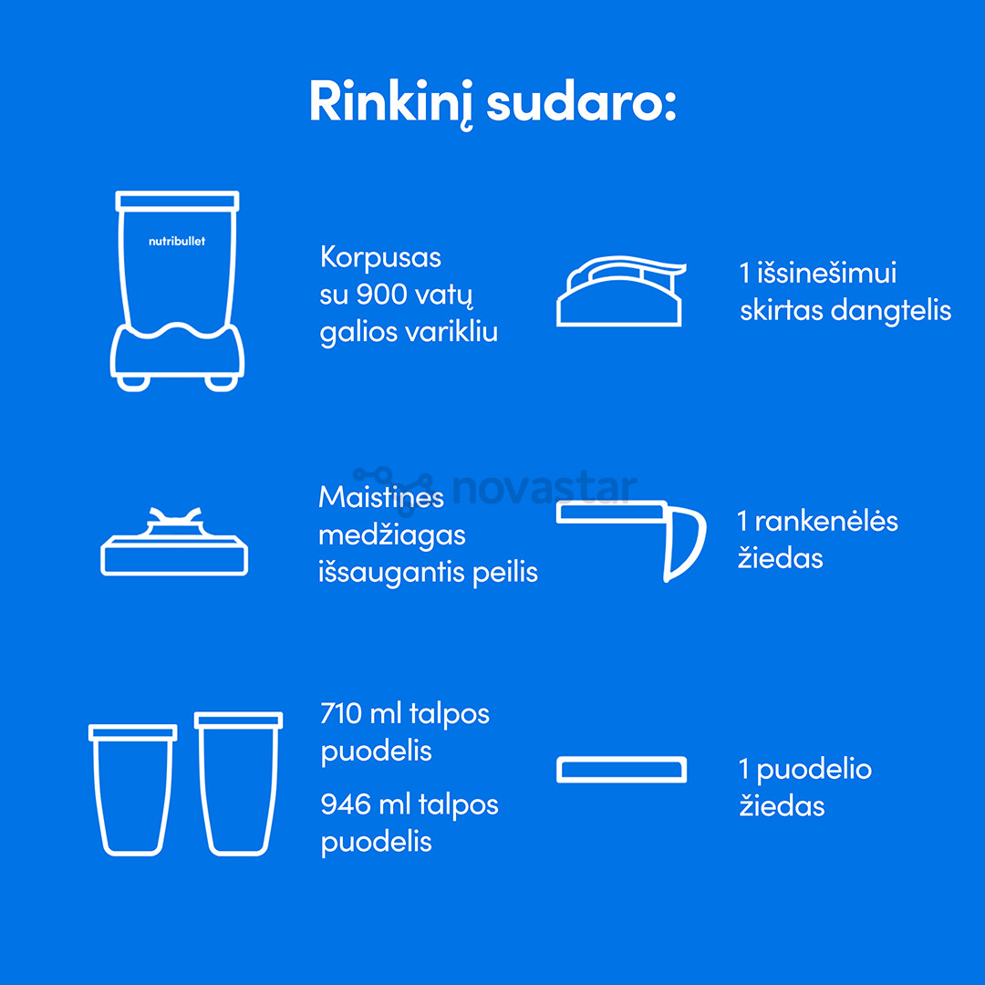 Nutribullet Pro, 900 Вт, 0,95 л, белый - Блендер