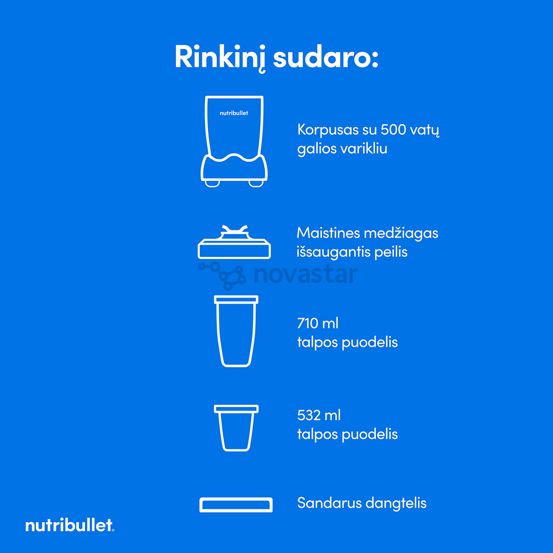 Nutribullet Original, 500 Вт, 0,71 л, серый - Блендер