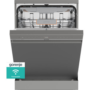 Gorenje G600, 16 place settings, width 59.9 cm, silver - Free standing dishwasher GS673B90X