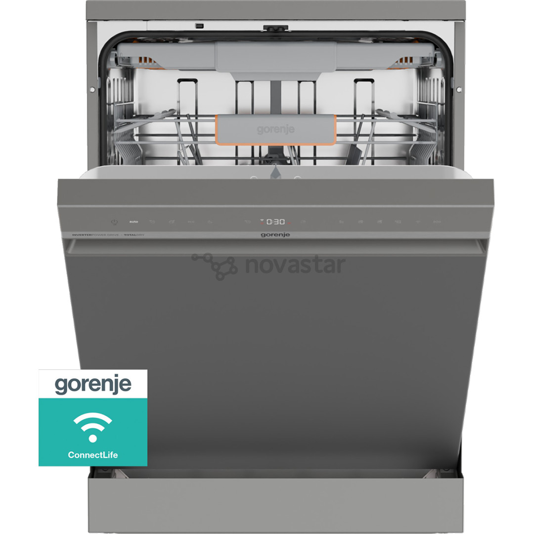 Gorenje G600, 16 place settings, width 59.9 cm, silver - Free standing dishwasher