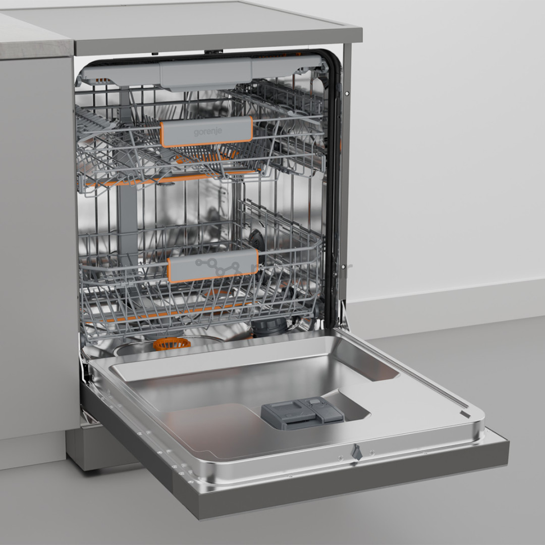 Gorenje G600, 16 place settings, width 59.9 cm, silver - Free standing dishwasher