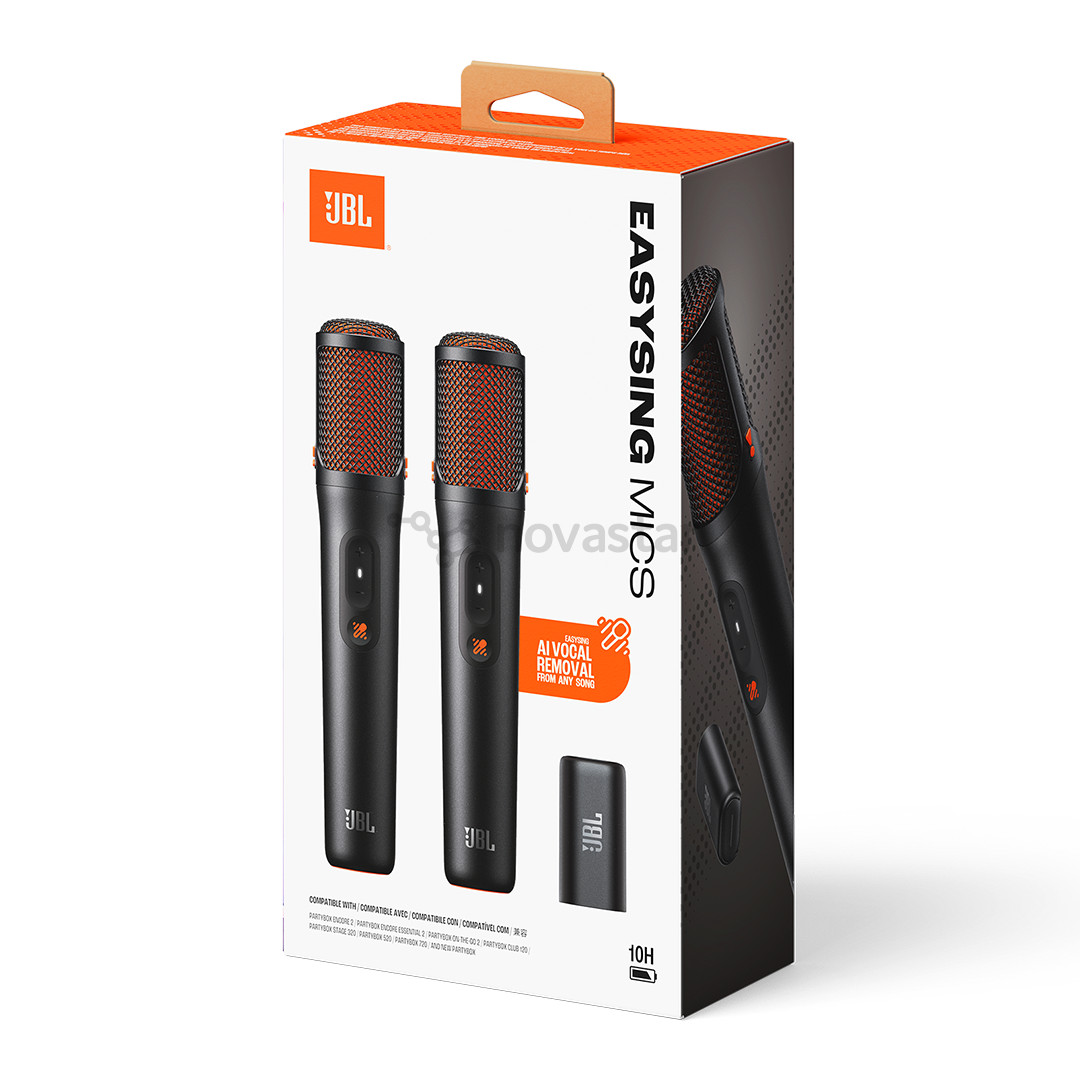 JBL EasySing Mics, juodas - Belaidis mikrofonas