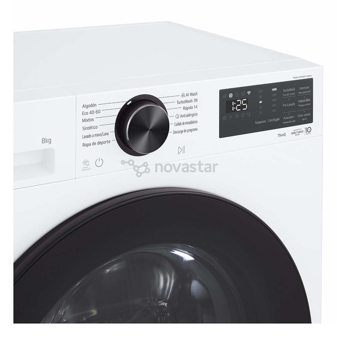 LG, 8 kg, gylis 47,5 cm, 1200 aps./min. - Skalbimo mašina