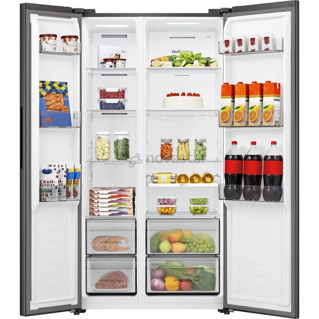 HisenseHisense, Total No Frost, 544 L, aukštis 179 cm, juodas - SBS Šaldytuvas