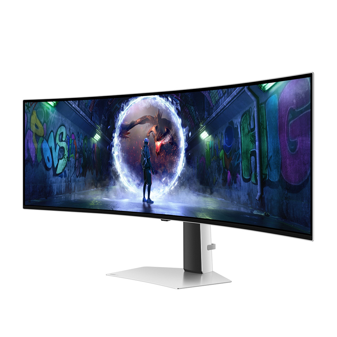 Samsung Odyssey OLED G9 G93SD, 49'', Dual QHD, OLED, 240 Гц, изогнутый, серебристый - Монитор