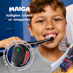 Braun Oral-B iO Kids, Marvel Spiderman, juodas - Elektrinis dantų šepetėlis + kelioninis dėklas