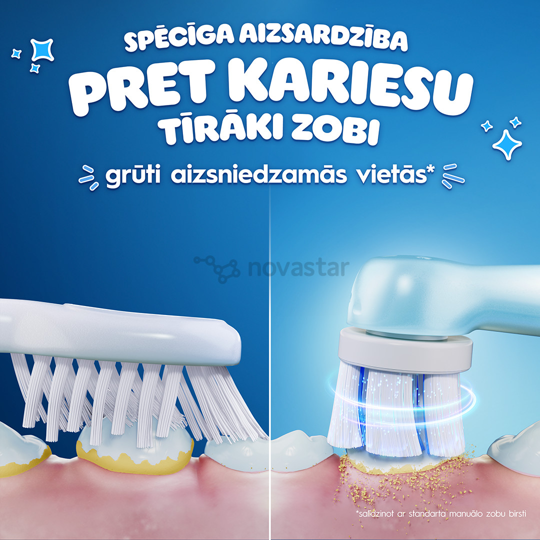 Braun Oral-B iO Kids, Disney, Stitch, mėlynas - Elektrinis dantų šepetėlis + kelioninis dėklas
