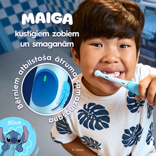 Braun Oral-B iO Kids, Disney, Stitch, mėlynas - Elektrinis dantų šepetėlis + kelioninis dėklas