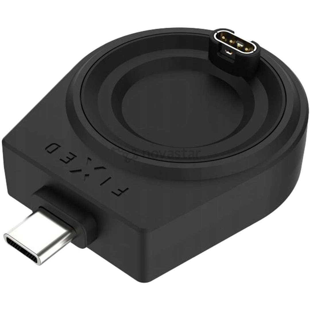 Fixed USB-C Charging Adapter, Garmin Smart Watch, juodas - Įkroviklis