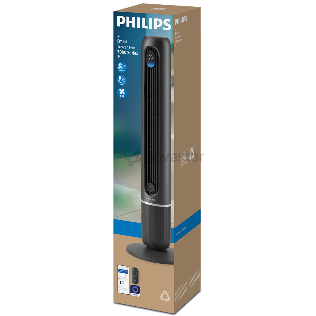 Philips Smart Tower Fan 7000 Series, tamsiai pilkas - Bokštinis ventiliatorius