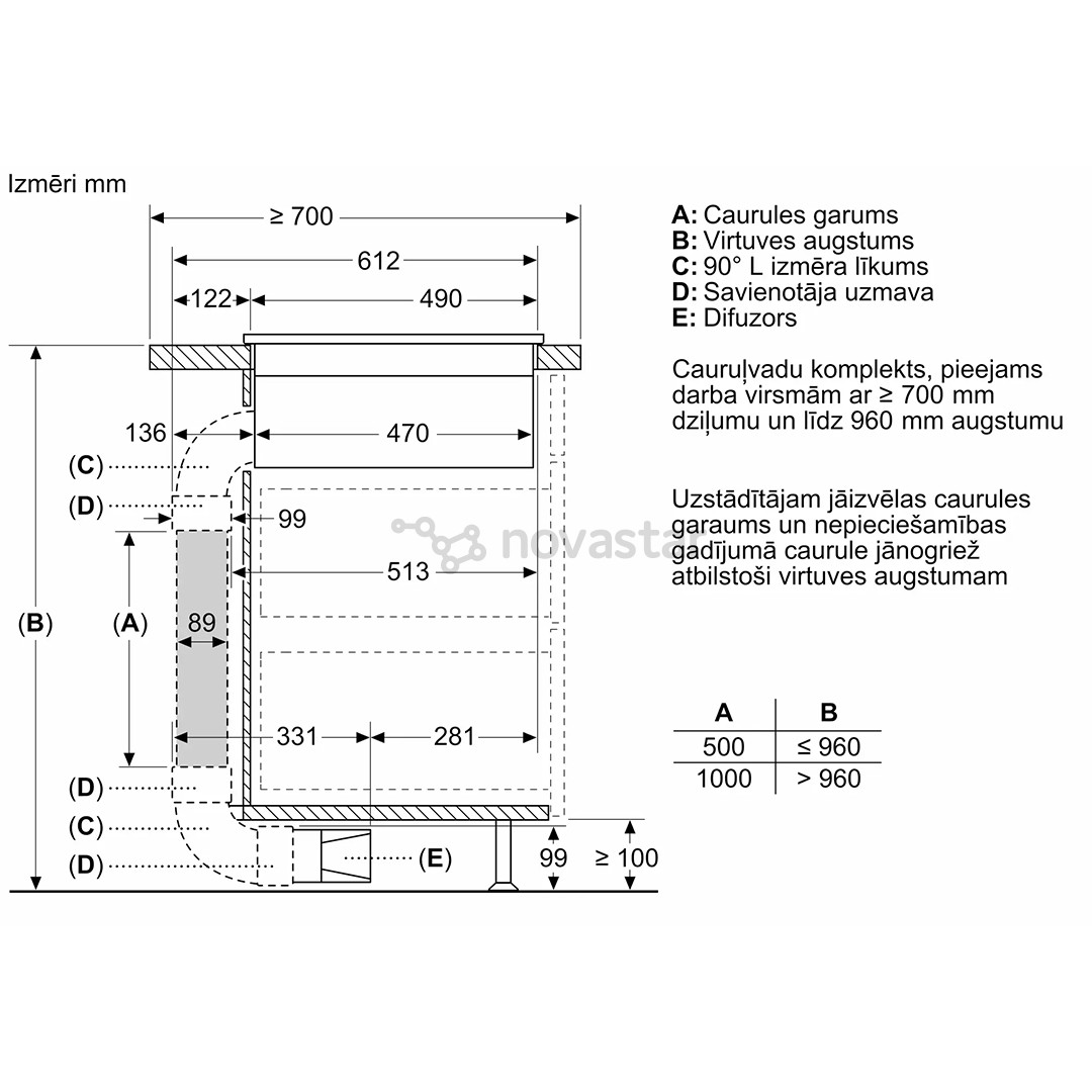 Bosch, Series 4, plotis 80 cm, be rėmelio, juoda - Įmontuojama indukcinė kaitlentė su gartraukiu