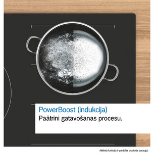 Bosch, Series 4, plotis 80 cm, be rėmelio, juoda - Įmontuojama indukcinė kaitlentė su gartraukiu