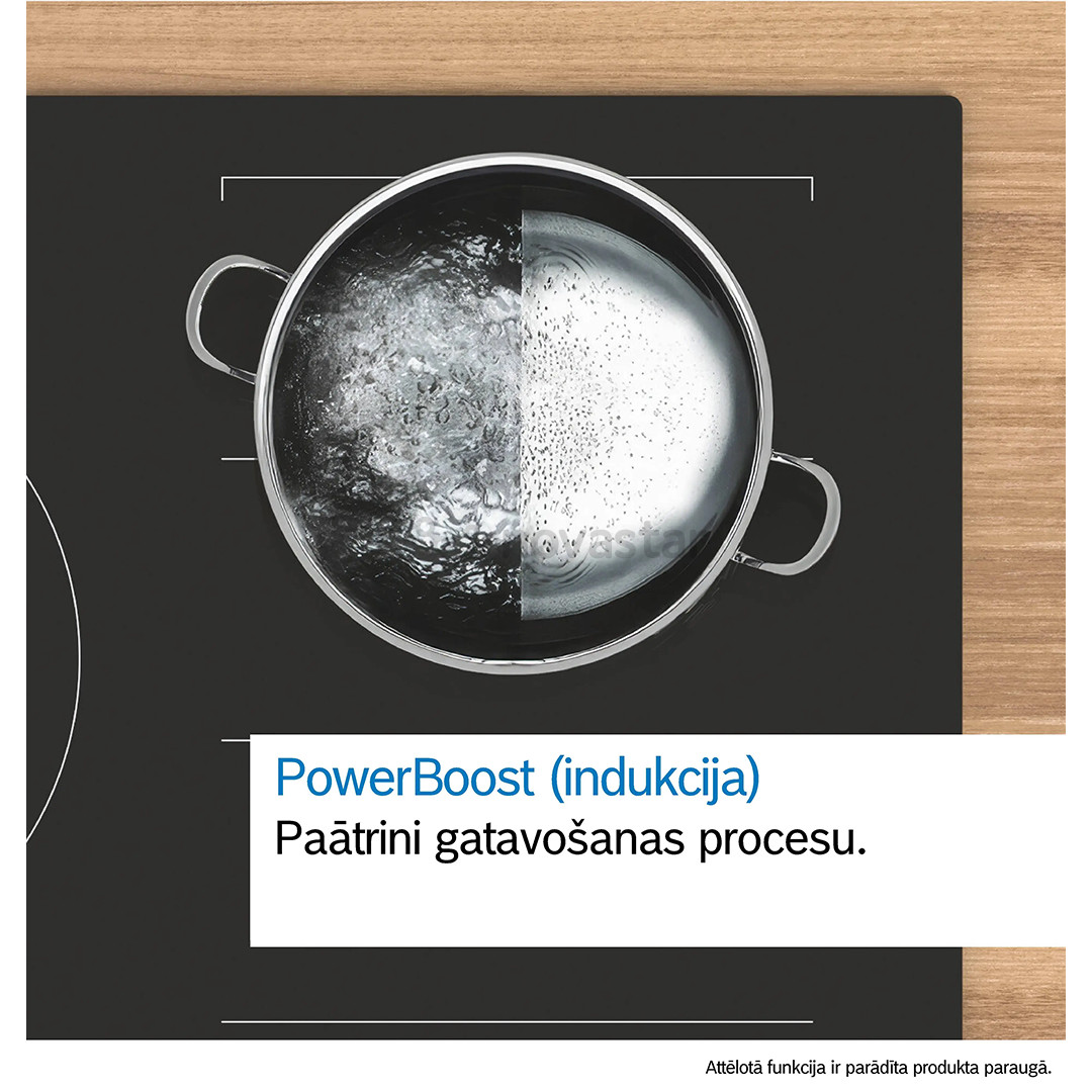 Bosch, Series 4, plotis 80 cm, be rėmelio, juoda - Įmontuojama indukcinė kaitlentė su gartraukiu