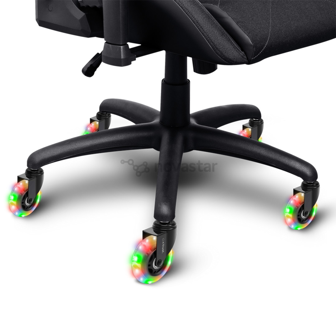 Trust GXT 701 Gel Chair Casters, LED, 5 vnt., juodi - Ratukai žaidimų kėdei