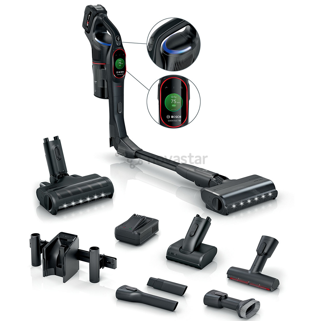 Bosch Unlimited 10 ProPower, juodas - Belaidis dulkių siurblys