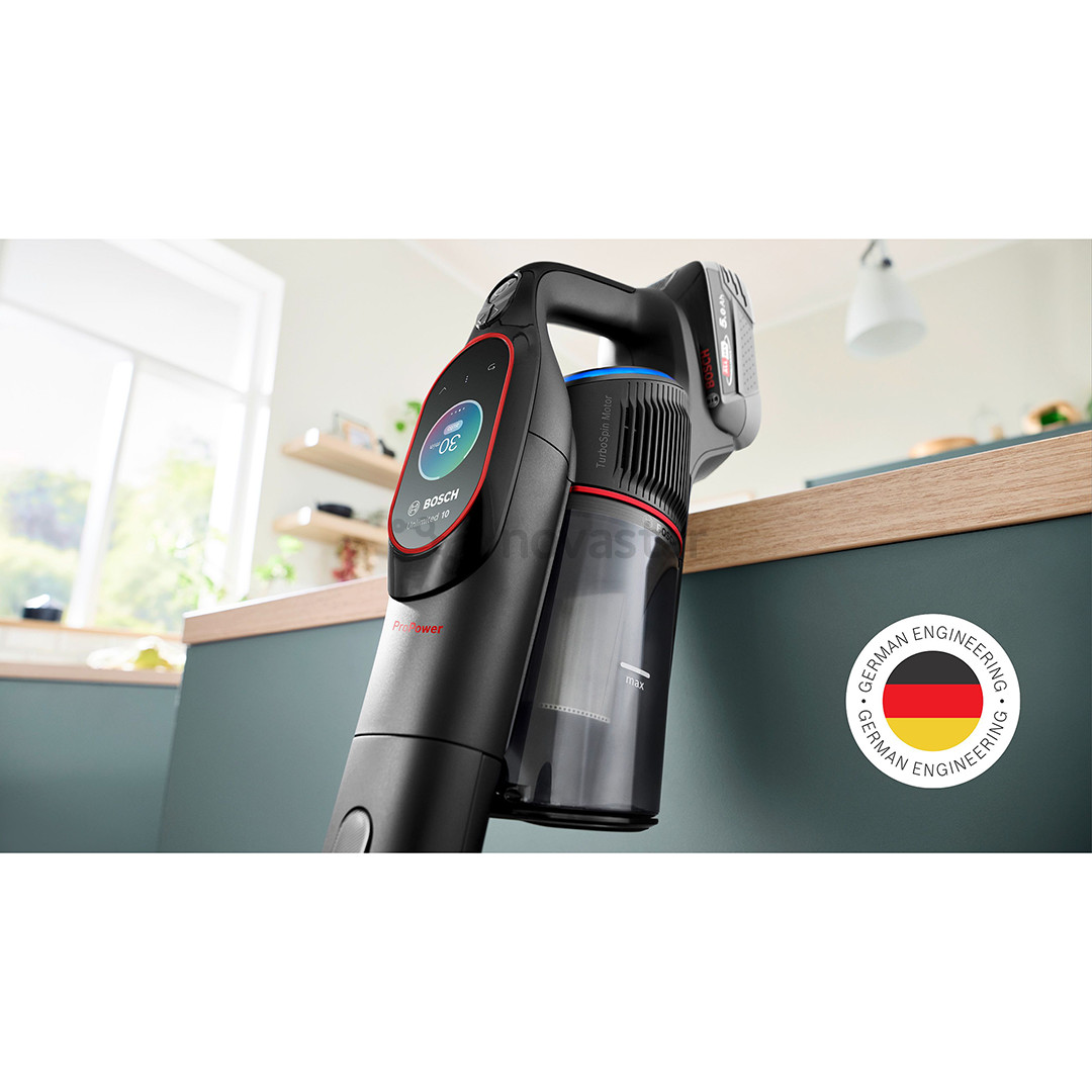Bosch Unlimited 10 ProPower, juodas - Belaidis dulkių siurblys
