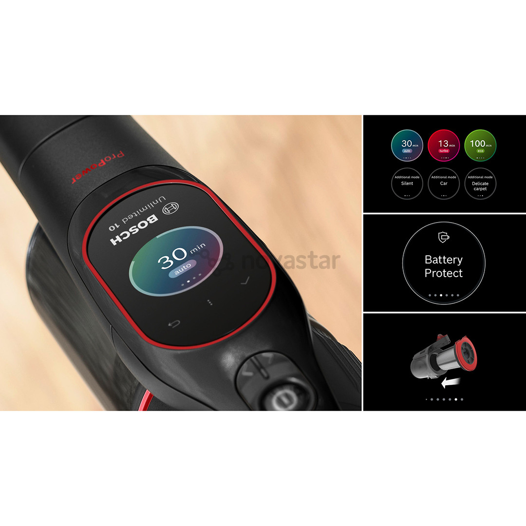 Bosch Unlimited 10 ProPower, juodas - Belaidis dulkių siurblys