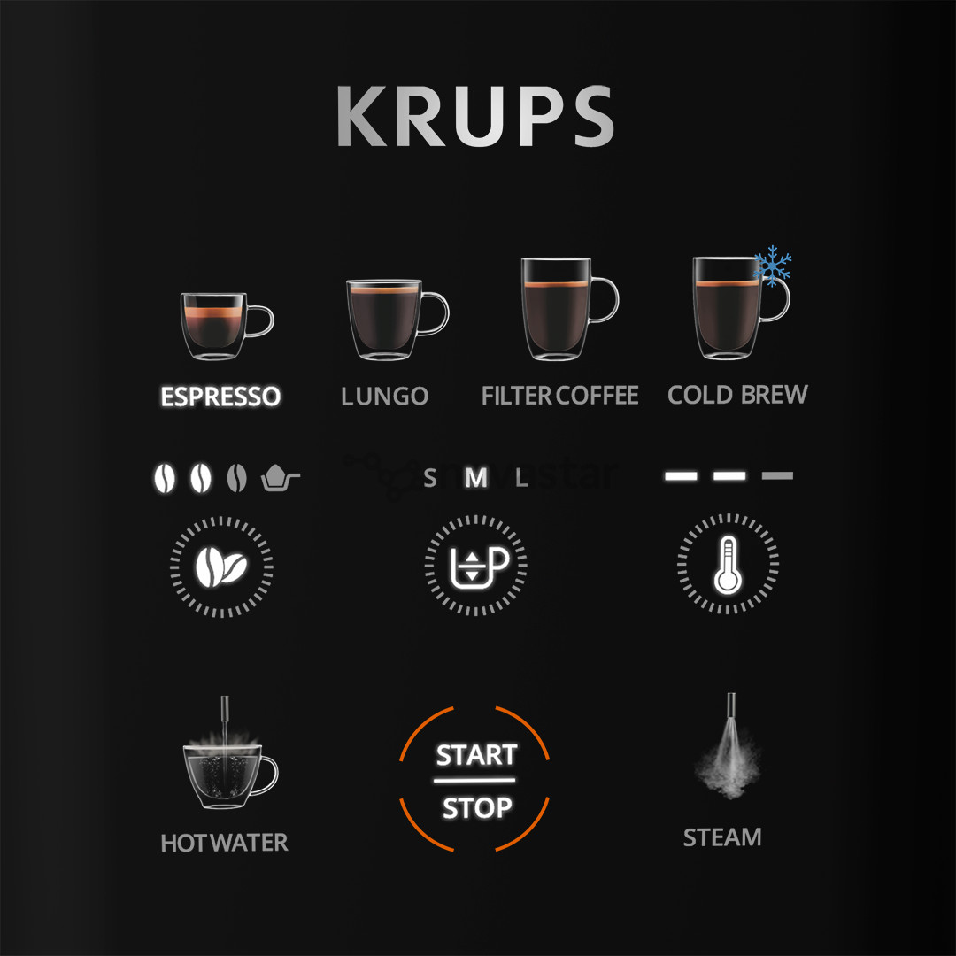 Krups Coffee Crush Experience, black/silver - Espresso machine