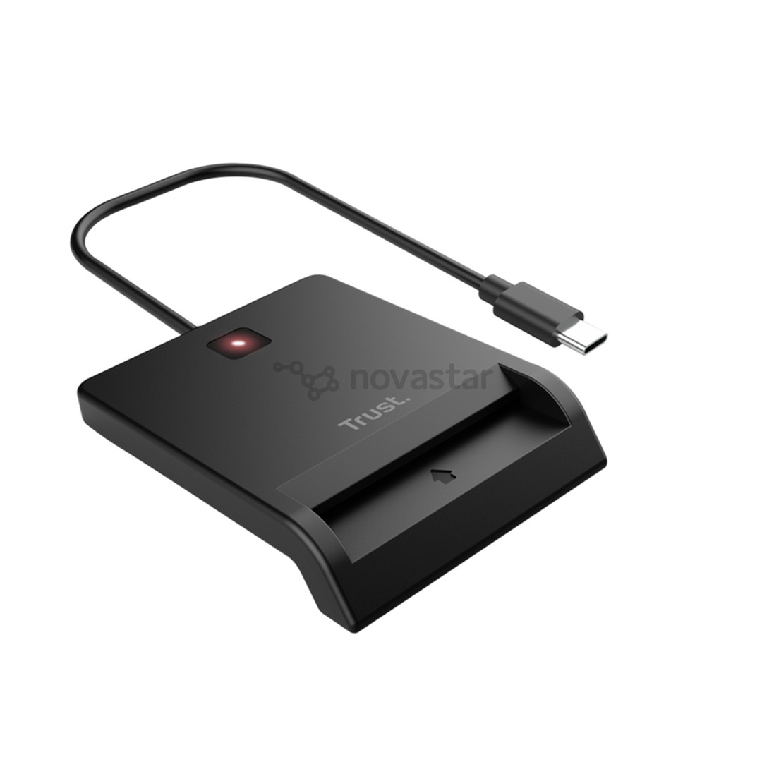 Trust Primo Smart ID Card Reader, USB-C, USB-A, juodas - Išmanusis kortelių skaitytuvas