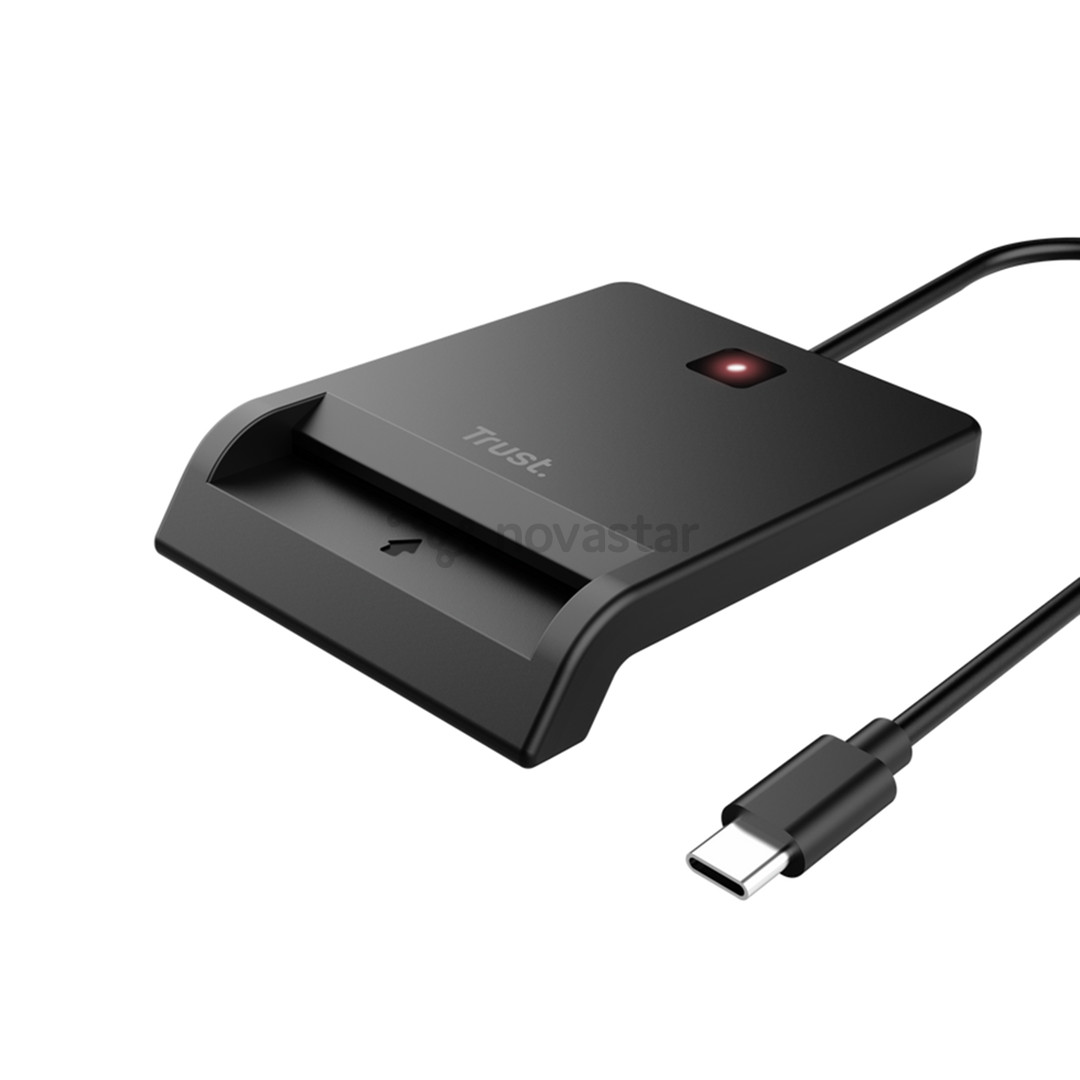 Trust Primo Smart ID Card Reader, USB-C, USB-A, juodas - Išmanusis kortelių skaitytuvas