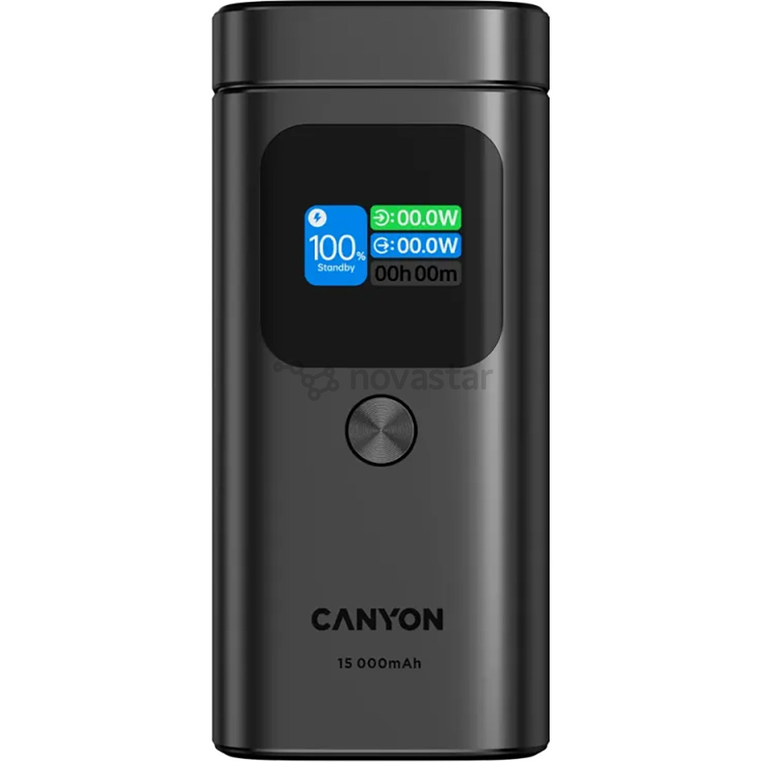 Canyon OnPower 150, 15 000 mAh, USB-A, USB-C, Qi2, dark gray - Power bank