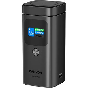 Canyon OnPower 150, 15 000 mAh, USB-A, USB-C, Qi2, dark gray - Power bank