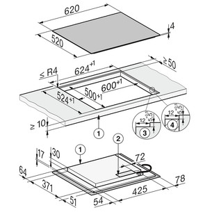 Miele, width 62 cm, black - Built-in induction hob