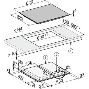 Miele, width 62 cm, black - Built-in induction hob