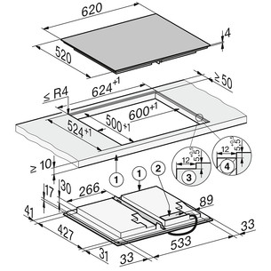 Miele, width 62 cm, black - Built-in induction hob