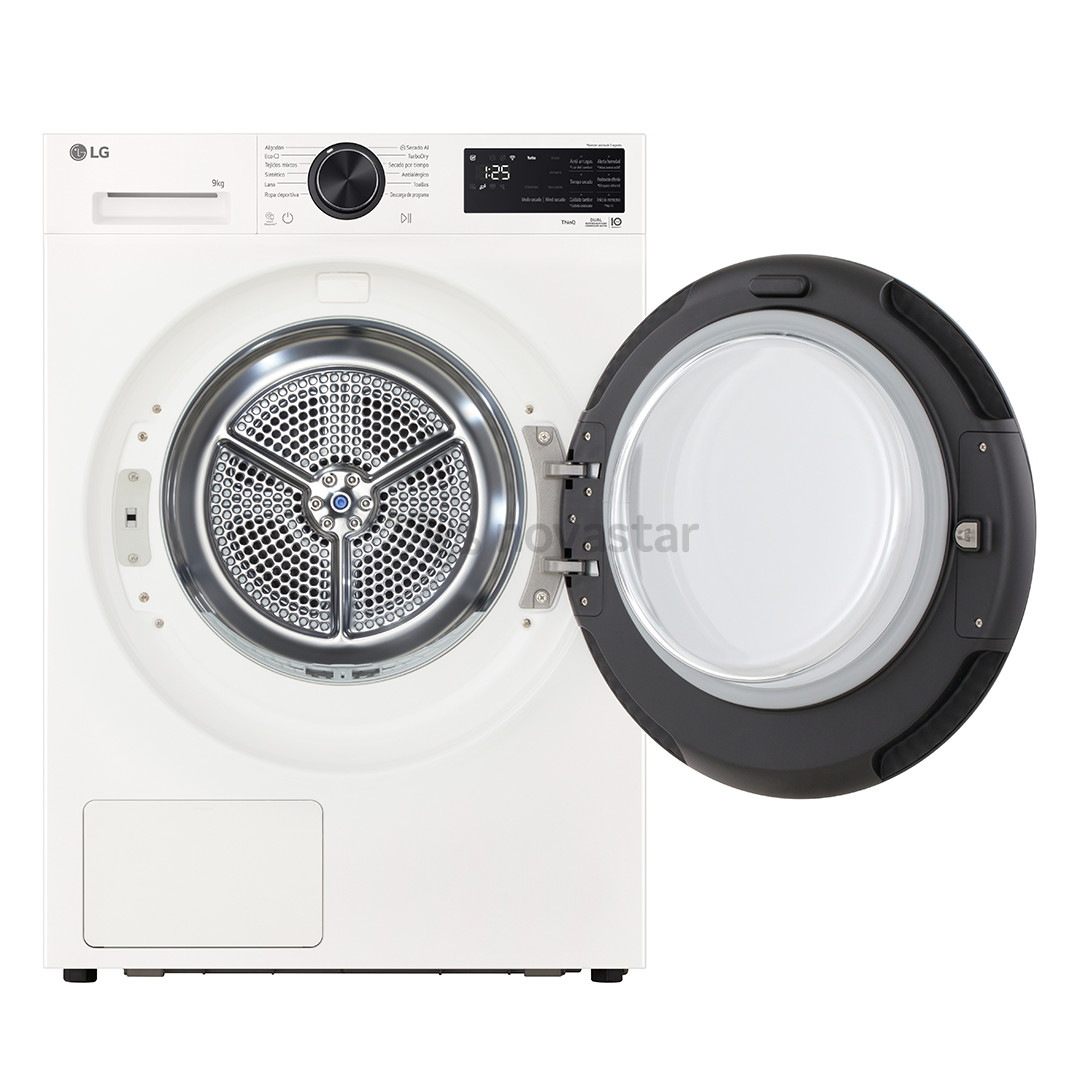 LG, Heat pump, 9 kg, gylis 61,5 cm - Džiovyklė