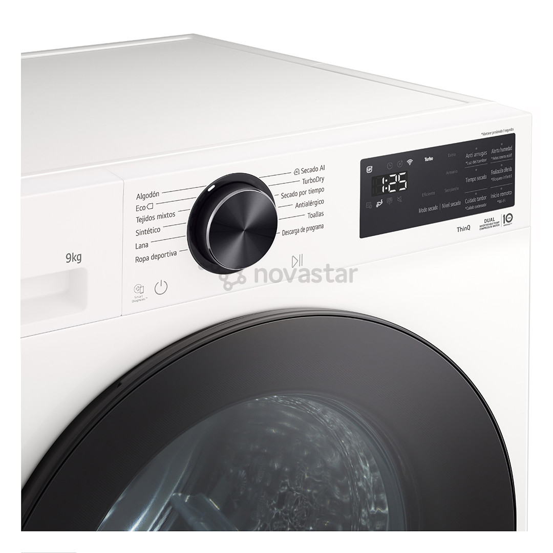 LG, Heat pump, 9 kg, gylis 61,5 cm - Džiovyklė