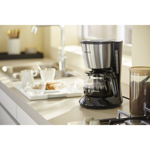 Philips Daily Collection, water tank 0.6 L, black/silver - Coffee Maker