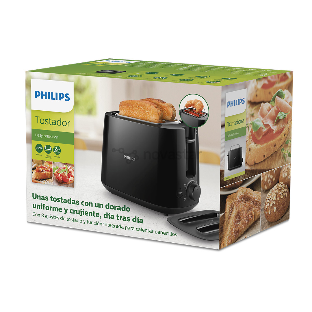 Philips Daily Collection, 900 W, black - Toaster