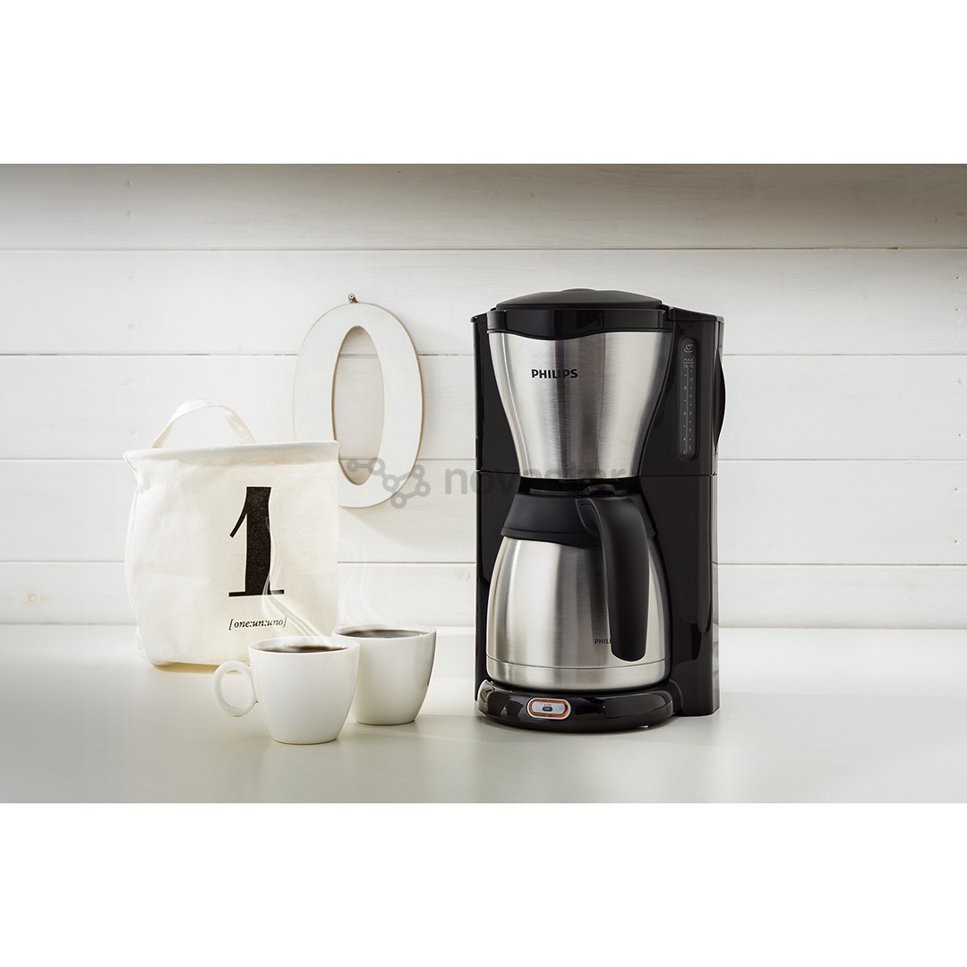 Philips, water tank 1.2 L, black/inox - Coffee maker