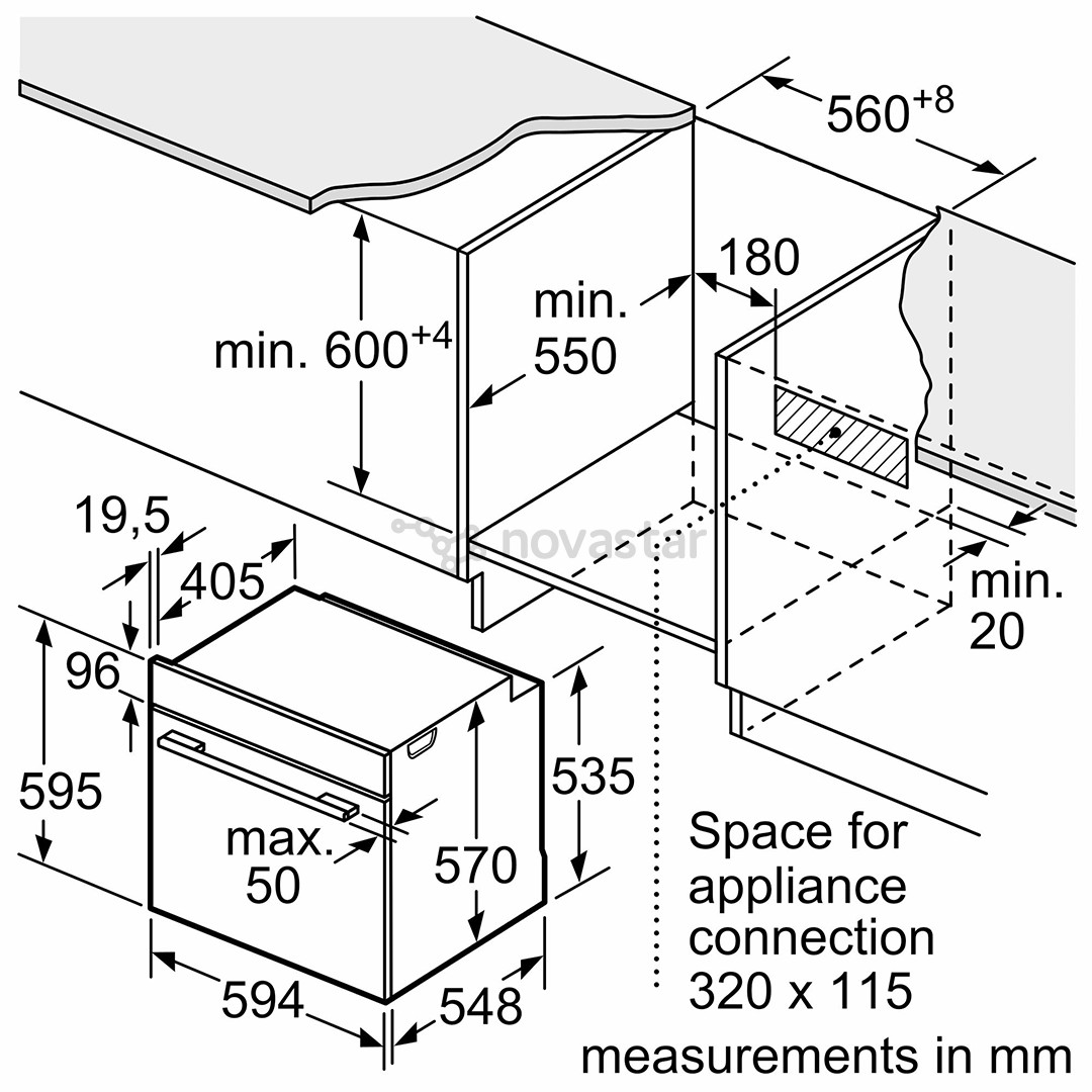 Bosch, Series 6, pirolizė, 71 L, juoda - Įmontuojama orkaitė