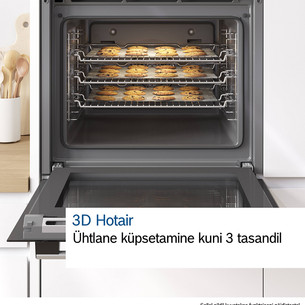 Bosch, Series 6, pirolizė, 71 L, juoda - Įmontuojama orkaitė