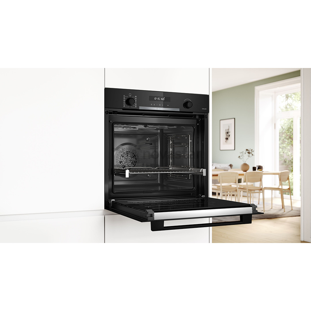 Bosch, Series 6, pirolizė, 71 L, juoda - Įmontuojama orkaitė