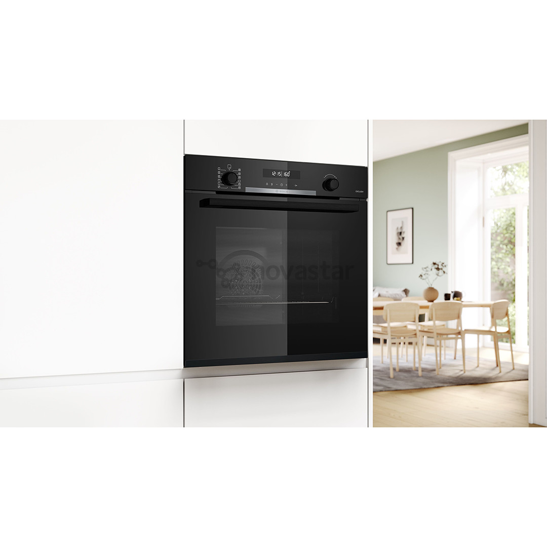Bosch, Series 6, pirolizė, 71 L, juoda - Įmontuojama orkaitė