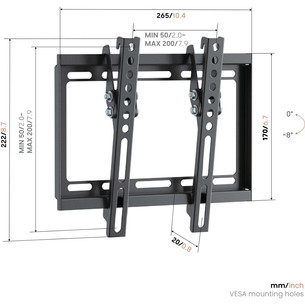 Vogel's UP 2013 Tilting S, 19-43", black - TV wall mount