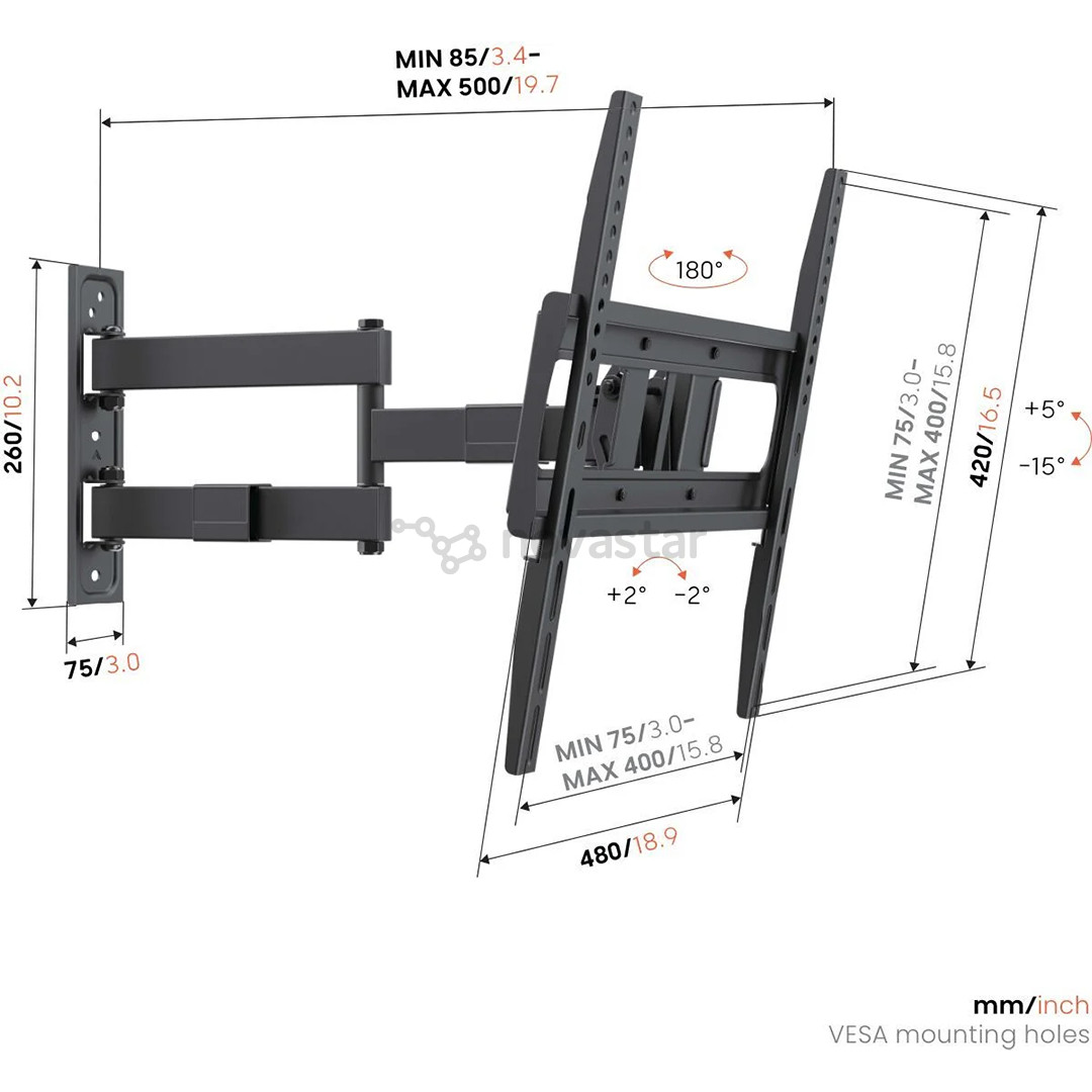 Vogel's UP 4043 Full-Motion M, 32 - 65", черный - Настенное крепление для телевизора