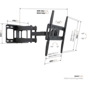 Vogel's UP 4053 Full-Motion M, 32 - 65", черный - Настенное крепление для телевизора