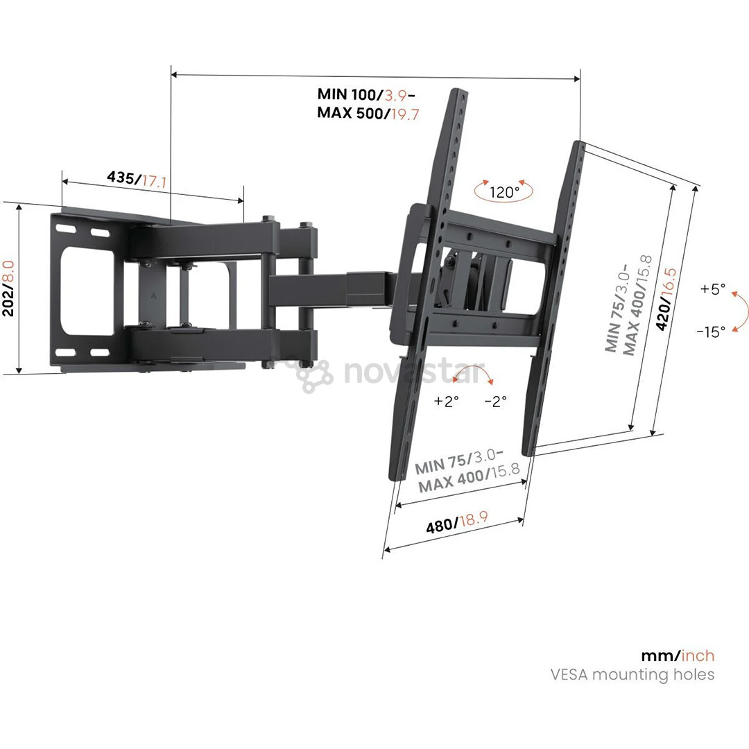 Vogel's UP 4053 Full-Motion M, 32 - 65", черный - Настенное крепление для телевизора