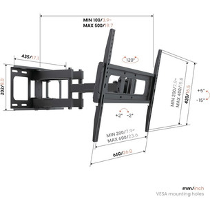 Vogel's UP 6053 Full-Motion L, 40 - 80", черный - Настенное крепление для телевизора